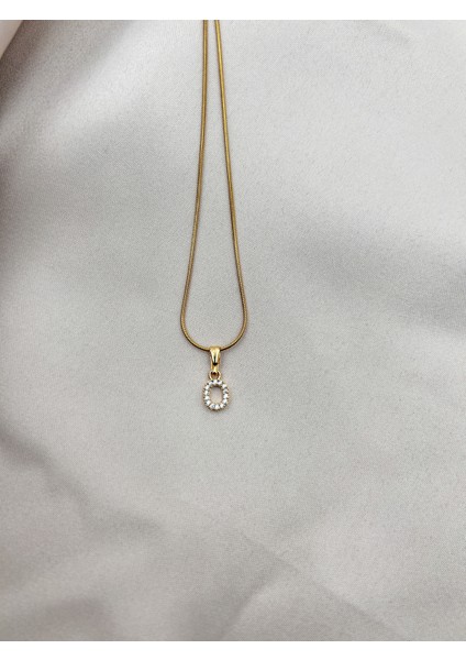 Fıora O HARFİ Çelik Zirkon Taşlı Harf Kolye Sade Şık Gold Ayarlanabilir Zincir Tüm Alfabe fiyatları