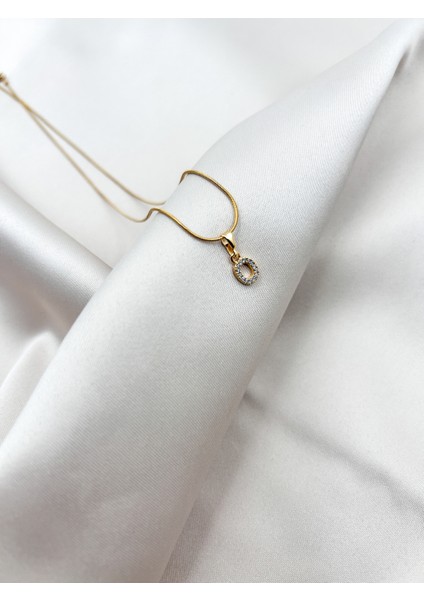 Fıora O HARFİ Çelik Zirkon Taşlı Harf Kolye Sade Şık Gold Ayarlanabilir Zincir Tüm Alfabe fırsatları