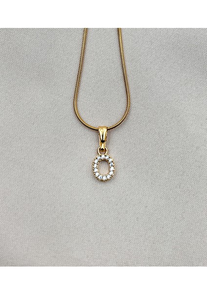 Fıora O HARFİ Çelik Zirkon Taşlı Harf Kolye Sade Şık Gold Ayarlanabilir Zincir Tüm Alfabe indirimleri