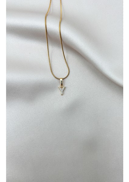 Fıora Çelik Zirkon Taşlı Harf Kolye Sade Şık Gold Ayarlanabilir Zincir Tüm Alfabe indirimleri