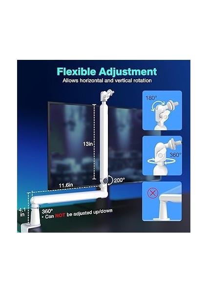 Mikrofon Standı, Mikrofon Bom Kol Standı, Masa Montajlı Düşük Profilli Podcast Makas Süspansiyon Standı, Kablolar Kanal Yönetimi, Kayıt, Akış, Oyun Için Metal Kol STANDI-BM88 Beyaz indirimleri