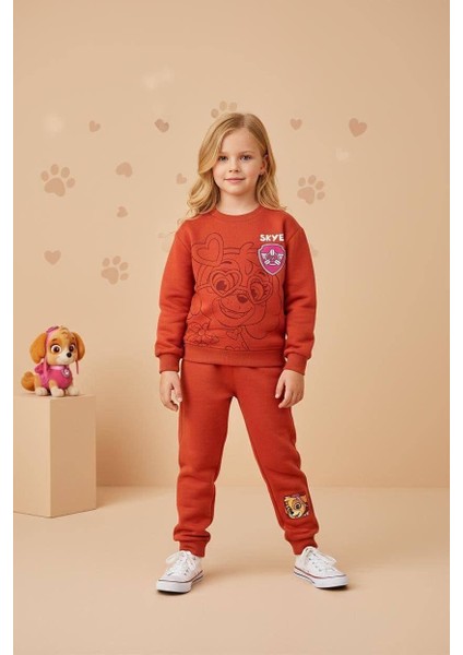 Paw Patroll Skye Temalı Kız Çocuk 3 Iplik Alt Üst Takım Süper Kalite Kumaş