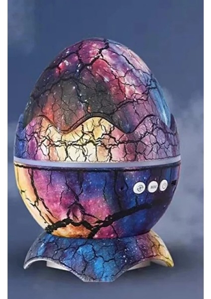 Galaxy Projektör Fm Radyolu Dinozor Yumurtası LED Projektör Bluetooth Ses Sistemi + USB Şarjlı