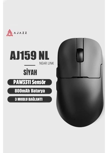 AJ159 Nl Near-Link 3 Modlu 1000hz 12.000 Dpı 400 Mah Batarya Paw 3311-YENI Nesil Bağlantı Modu