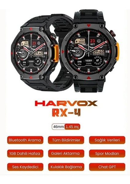Harvox Watch Rx-4 Yeni Nesil Akıllı Saat Tam Dokunmatik Ekran & Uzun Pil Ömrü