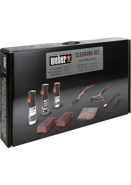Emaye Izgara Temizleme Seti, Şunları Içerir: 3 x Izgara Fırçası, Izgara ve Emaye Temizleyici (Her Biri 300 Ml), Yapışmaz Sprey, 200 Ml, Mikrofiber Bez, Kazıyıcı, 2 Temizleme Süngeri (18284)