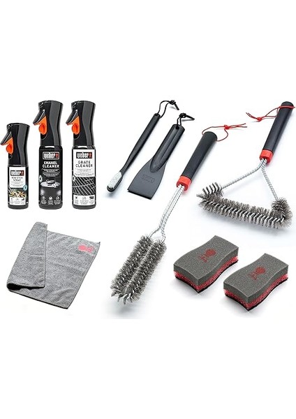 Emaye Izgara Temizleme Seti, Şunları Içerir: 3 x Izgara Fırçası, Izgara ve Emaye Temizleyici (Her Biri 300 Ml), Yapışmaz Sprey, 200 Ml, Mikrofiber Bez, Kazıyıcı, 2 Temizleme Süngeri (18284) fiyatları