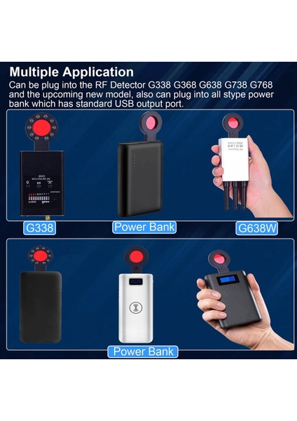 Kamera Dedektörü Kamera Lens Kızılötesi Tarama Dedektörü Standart USB Arayüzü Mobil Güç Kaynağına Takın (Yurt Dışından) fiyatları
