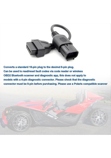 Polaris Rzr / Ranger / General / Sportsman / Ace / Slingshot Teşhis Adaptörü Için 8pin Ila 16PIN Obd2 Kablo Adaptörü (Yurt Dışından) fırsatları