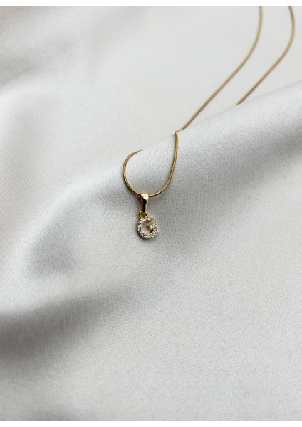 Fıora Çelik Zirkon Taşlı Harf Kolye Sade Şık Gold Ayarlanabilir Zincir Tüm Alfabe modelleri