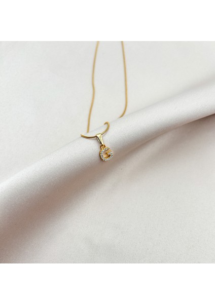 Fıora Çelik Zirkon Taşlı Harf Kolye Sade Şık Gold Ayarlanabilir Zincir Tüm Alfabe indirimleri