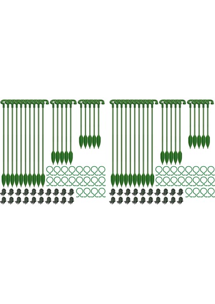 120PCS Bitki Destekleri Set - 40 Paket Çiçek Bitki Bahçesi Çubukları (3 Boyut) 40 Bitki Destek Klipleri ve 40 Orkide Klipsleri (Yurt Dışından)