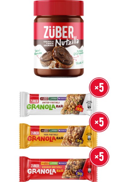 Nutzilla Fındık Kreması Kakaolu + Granola Bar Deneme Paketi