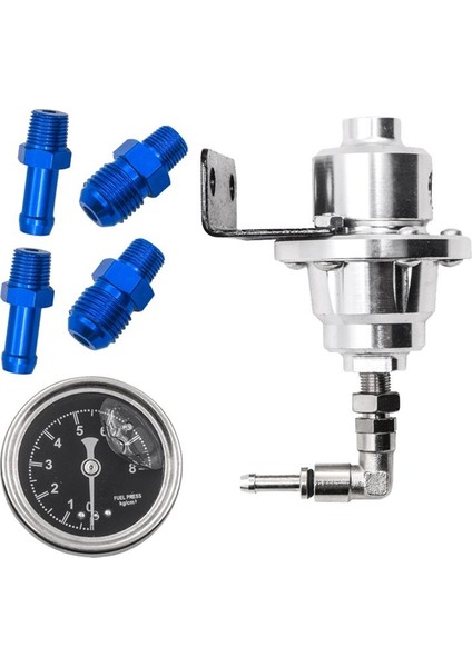 Basınç Göstergesi Araç Aksesuarları Gümüş ile Ayarlanabilir Yakıt Regülatörü Evrensel Basınç Regülatörü (Yurt Dışından)
