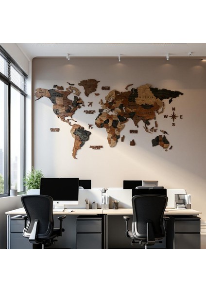 Bunn 2022 Ahşap Dünya Haritası