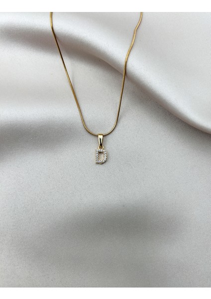Fıora Çelik Zirkon Taşlı Harf Kolye Sade Şık Gold Ayarlanabilir Zincir Tüm Alfabe fırsatları
