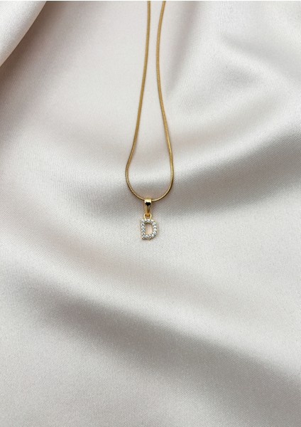 Fıora Çelik Zirkon Taşlı Harf Kolye Sade Şık Gold Ayarlanabilir Zincir Tüm Alfabe indirimleri