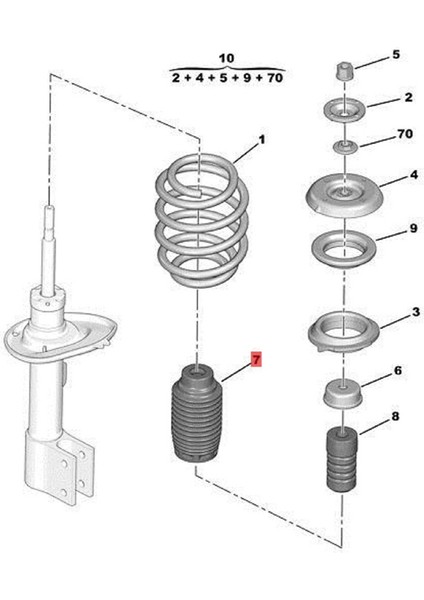 2pcs 503370 525431 Araba Ön Şok Emici Kauçuk Tozu+Süspansiyon Tampon Bloğu Peugeot 307 308 408 3008 Citroen C4L (Yurt Dışından)