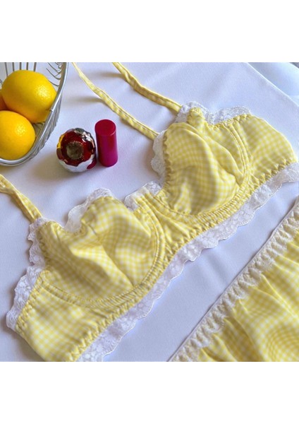 Balenli Saten Sütyen Takımı