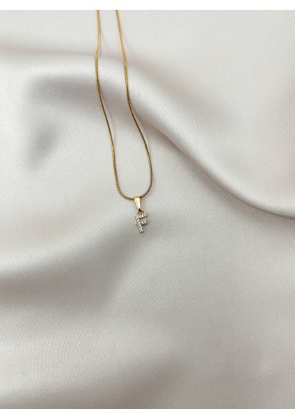 Fıora Çelik Zirkon Taşlı Harf Kolye Sade Şık Gold Ayarlanabilir Zincir Tüm Alfabe fiyatları