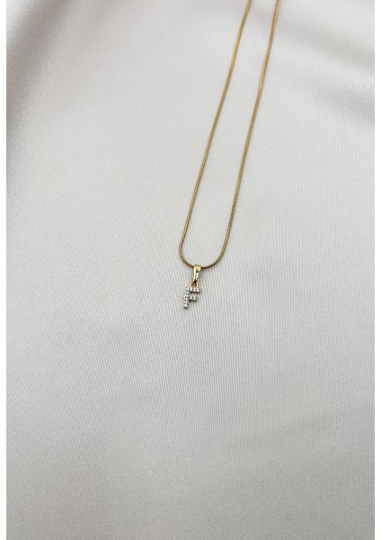 Fıora Çelik Zirkon Taşlı Harf Kolye Sade Şık Gold Ayarlanabilir Zincir Tüm Alfabe modelleri