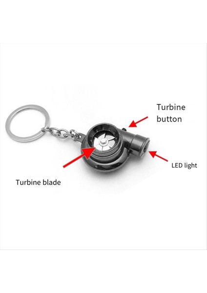 Araba Turbo Spinner Anahtarlık ve LED Işık Mini Turboşarj Anahtar Zinciri Araba Tuşları Aksesuarları A (Yurt Dışından) indirimleri