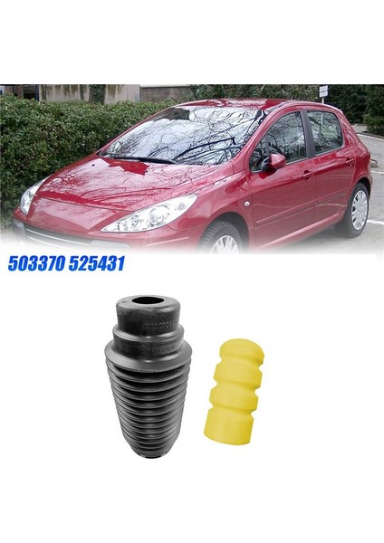 2pcs 503370 525431 Araba Ön Şok Emici Kauçuk Tozu+Süspansiyon Tampon Bloğu Peugeot 307 308 408 3008 Citroen C4L (Yurt Dışından) modelleri