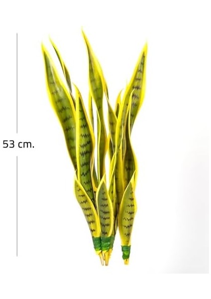 Yapay Bitki Paşa Kılıcı Gerçek Dokulu 15 Yaprak Sarı-Yeşil 53 Cm. modelleri