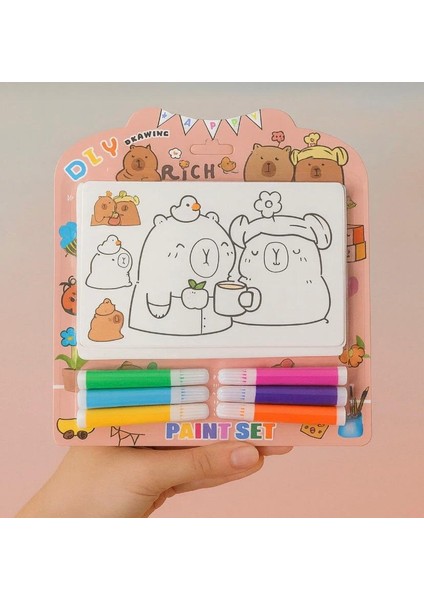 Kuromi Capybara Cinnamoroll Melody Fosforlu 6 Adet Boya Kalemi Dahil 6 Sayfa Boyama Seti