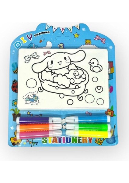 Kuromi Capybara Cinnamoroll Melody Fosforlu 6 Adet Boya Kalemi Dahil 6 Sayfa Boyama Seti fırsatları
