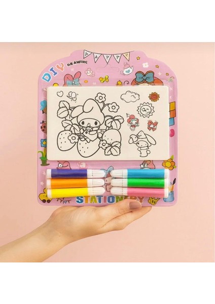 Kuromi Capybara Cinnamoroll Melody Fosforlu 6 Adet Boya Kalemi Dahil 6 Sayfa Boyama Seti indirimleri