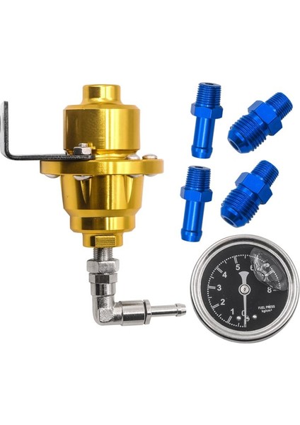Basınç Göstergesi Araç Aksesuarları ile Ayarlanabilir Yakıt Regülatörü Yakıt Bulucu Evrensel Basınç Regülatörü Altın (Yurt Dışından)