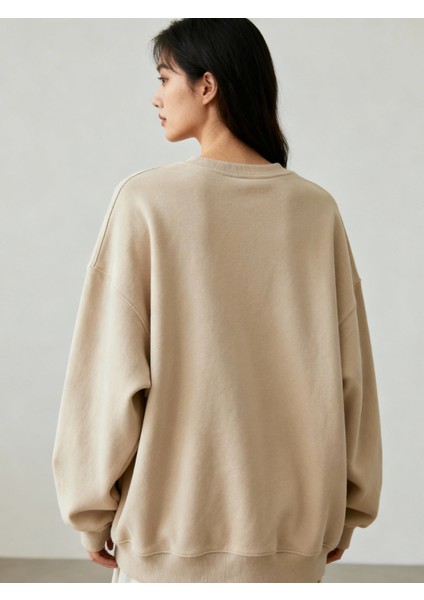 Can Dostum: Pati ve Ben! Oversize Sweatshirt Bej