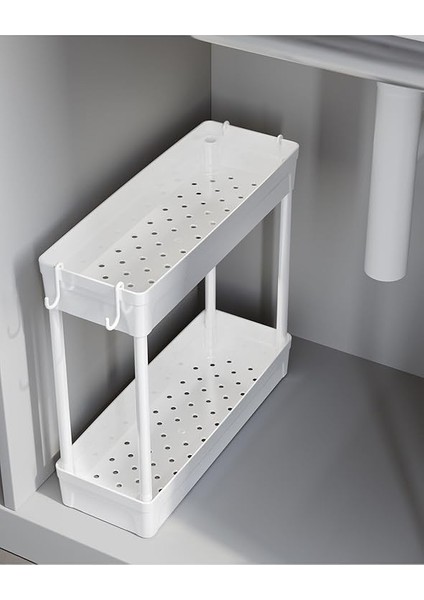 Home Rafata Çok Amaçlı 2 Katlı Evye Altı Düzenleyicisi Askılı Banyo Düzenleyici Dolap Içi Organizer Raf modelleri