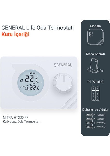 Life Mitra HT220 Rf Kablosuz Dijital Oda Termostatı fiyatları