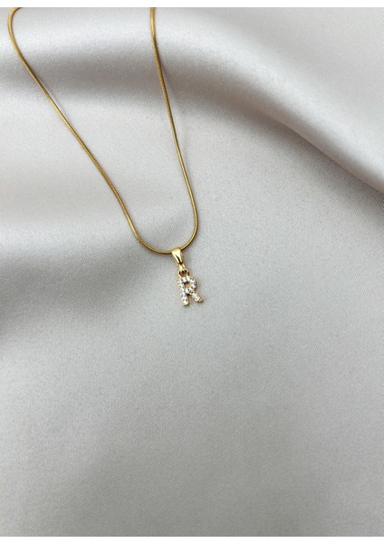 Fıora Çelik Zirkon Taşlı Harf Kolye Sade Şık Gold Ayarlanabilir Zincir Tüm Alfabe fiyatları