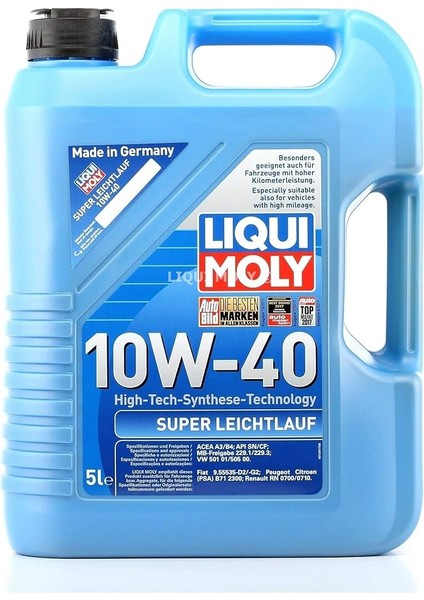 Moly Super Leichtlauf 10W-40 5 Lt Motor Yağı