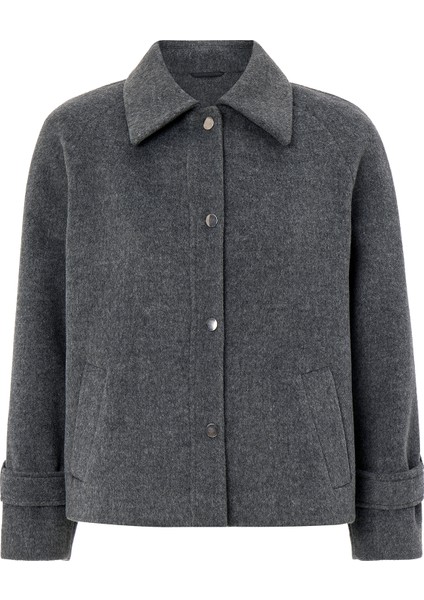 Çıt Çıt Kapamalı Pat Detaylı Kısa Kaban KOYU GRİ 3163 fiyatları