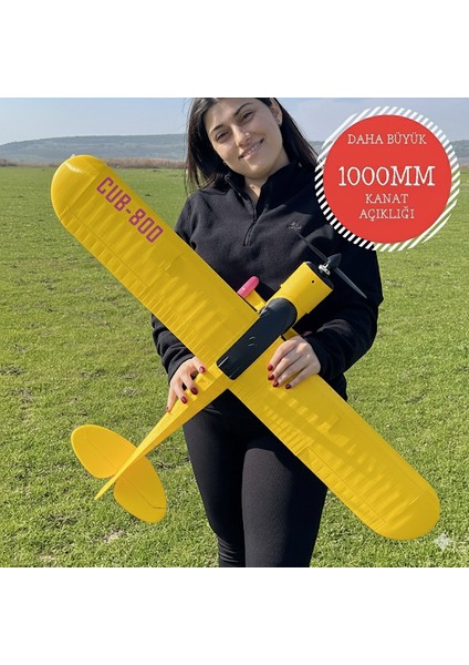 Rc Model Uçak - Crayclecub 1000MM Geniş Kanatlı Pipercub Gövde Kiti (ELEKTRONİK VE KUMANDA HARİÇ)