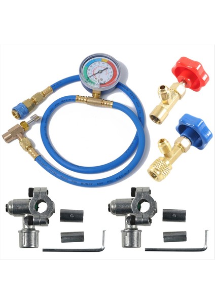 R134A Buzdolabı Freon Şarj Kiti Basınç Göstergesi Araç Ac Ölçüm Hortum Kiti Araç Motosikletleri Için Bakır Atv Teknesi (Yurt Dışından)