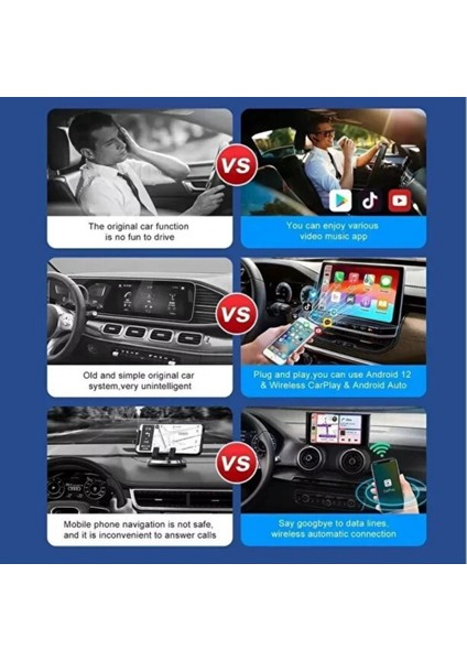 Kablosuz Carplay Aı Box Android 13 – 16GB Hafıza, Youtube & Netflix Destekli indirimleri