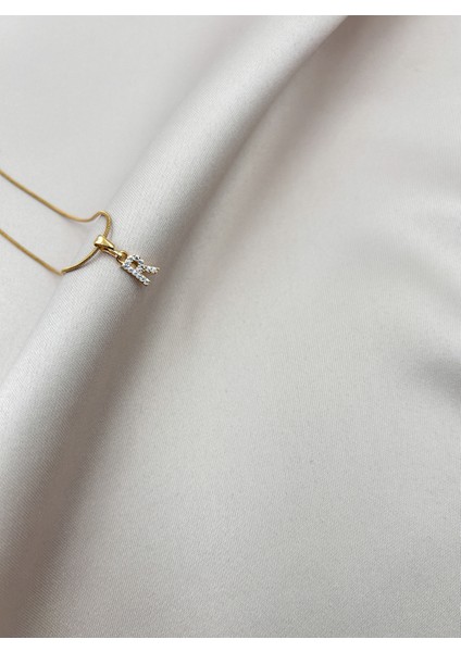 Fıora Çelik Zirkon Taşlı Harf Kolye Sade Şık Gold Ayarlanabilir Zincir Tüm Alfabe indirimleri