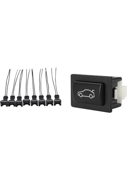 8pcs Yakıt Enjektör Bağlayıcı Kablo Fişleri Klipsler ve Ek ve 1x Bagaj Kilit Açma Anahtarı Düğmesi Bmw F20 F30 F35 F10 F11 (Yurt Dışından)