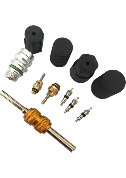 11PCS Universal Ac R134A Servis Port Valf Toz Kumanı Klima Valf Çekirdek Çıkıştırıcı Takım Kiti (Yurt Dışından)