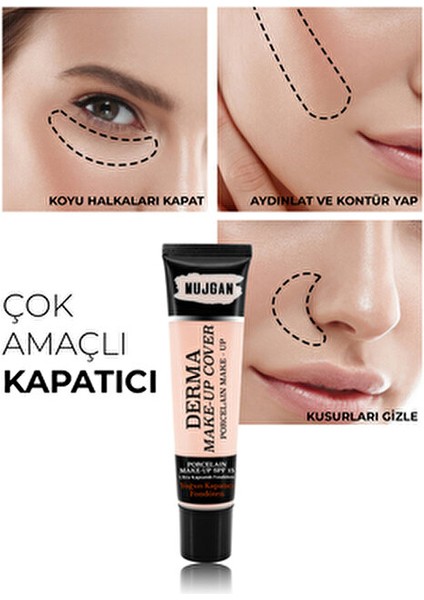 Derma Make-Up Cover Kapatıcı Orta Renk Tüp Çok Amaçlı Kullanım İçin indirimleri