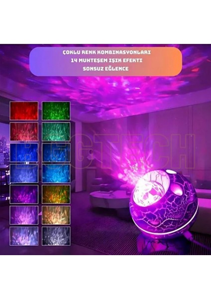 Galaxy Projektör Fm Radyolu Dinozor Yumurtası LED Projektör Bluetooth Ses Sistemi + USB Şarjlı fiyatları