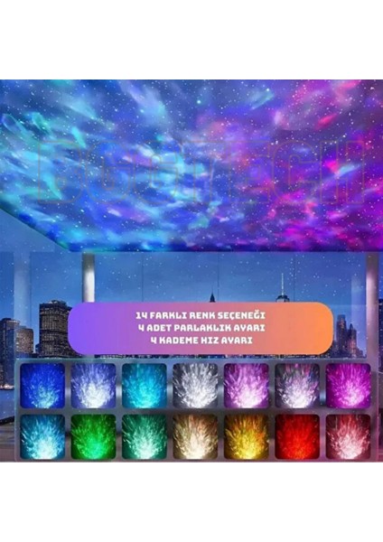 Galaxy Projektör Fm Radyolu Dinozor Yumurtası LED Projektör Bluetooth Ses Sistemi + USB Şarjlı indirimleri