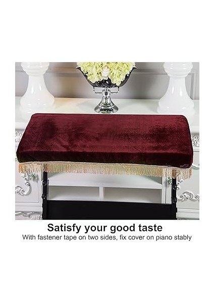 Dekoratif Piyano Kapağı 61/88 Tuşlu Elektrikli Piyano Toz Geçirmez Dekoratif Klavye Kapağı Piyano Klavye Kapağı (Şarap Kırmızısı) modelleri