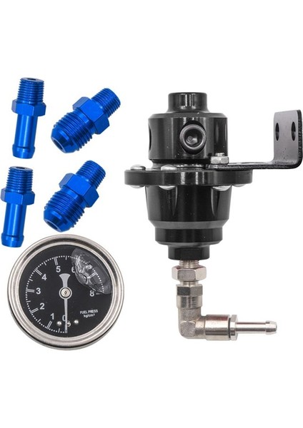 Basınç Göstergesi Araç Aksesuarları ile Ayarlanabilir Yakıt Regülatörü Evrensel Basınç Regülatörü Siyah (Yurt Dışından)