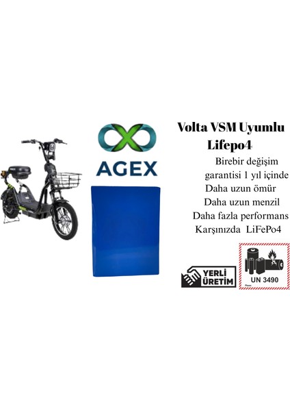 Volta Vsm Lifepo4 Batarya 48 Volt 15 Ah Soketsiz fiyatları
